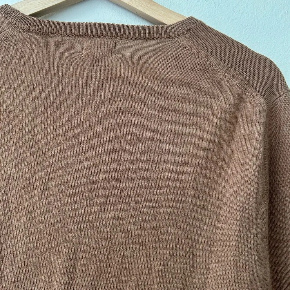 J. Crew Men’s Medium Tan Merino Wool Blend Crewneck Sweater Classic Pullover